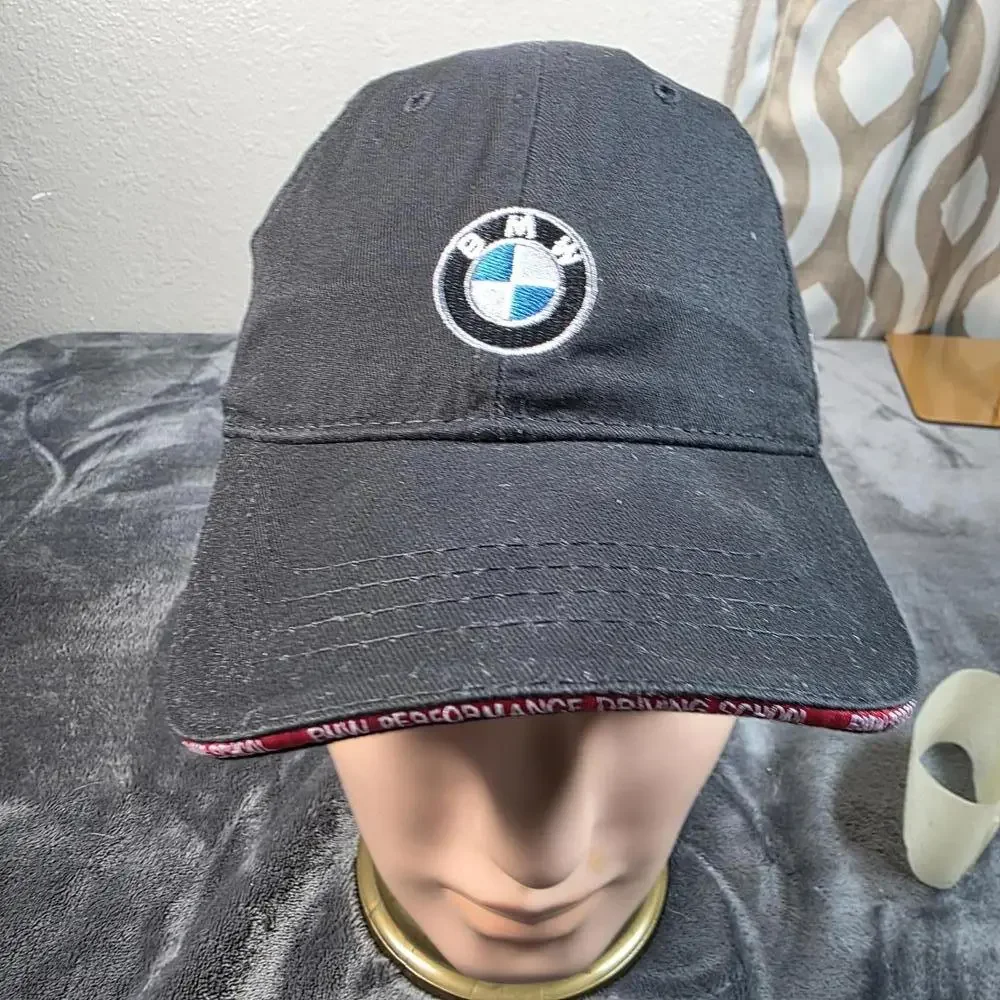 BMW Performance Driving School Hat Cap Strap Back Black Tree Moon Logo